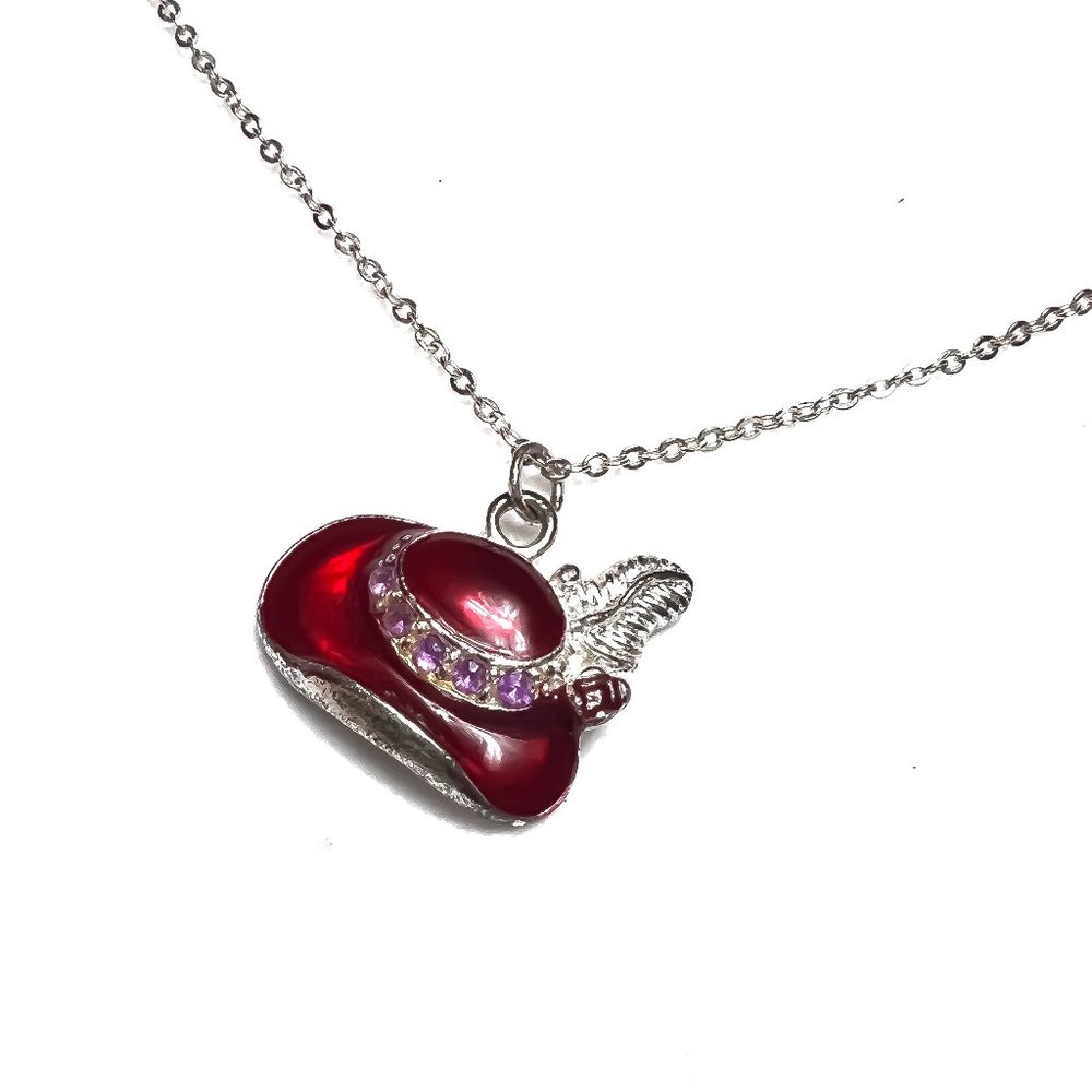 Red Hat Society Enamel Necklace